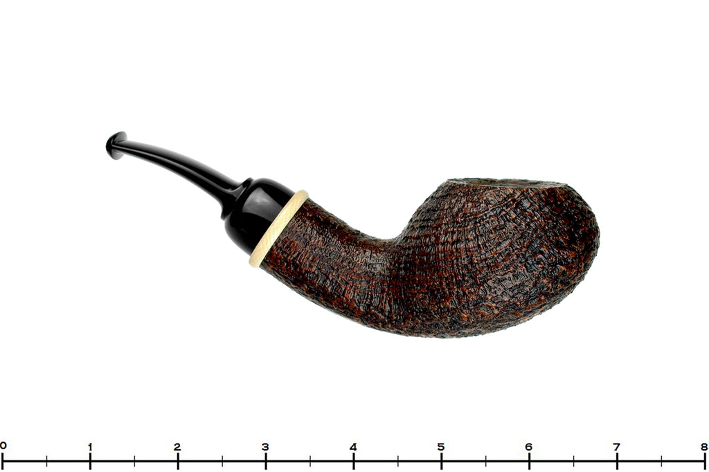 Blue Room Briars is proud to present this Bill Shalosky Pipe 582 Bent Contrast Blast Tomato with Mammoth Ivory