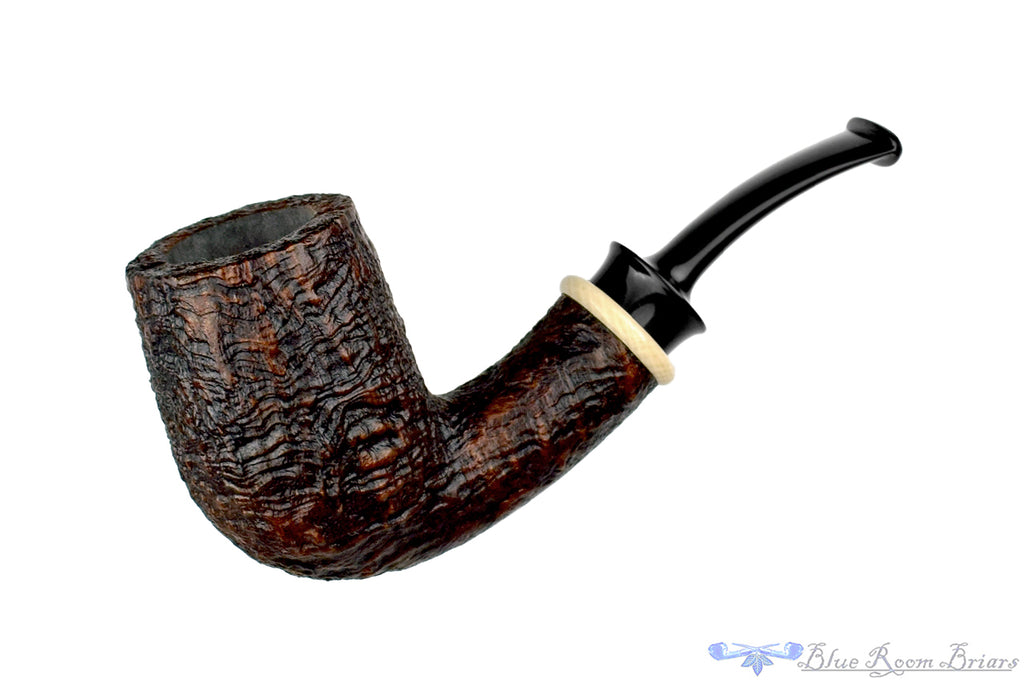Bill Shalosky Pipe 580 Bent Contrast Blast Billiard with Mammoth Ivory