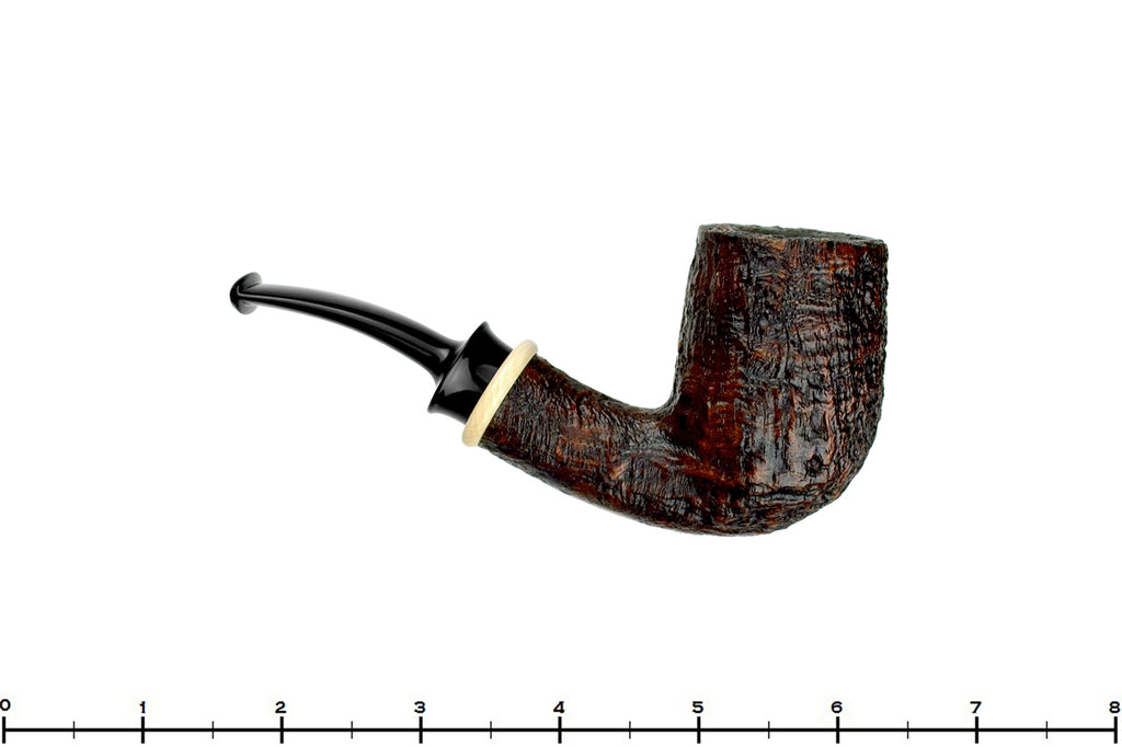 Blue Room Briars is proud to present this Bill Shalosky Pipe 580 Bent Contrast Blast Billiard with Mammoth Ivory