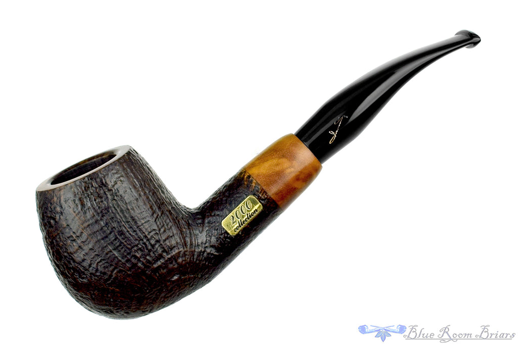 Savinelli 2000 Pipe of the Year Collection Bent Sandblast Apple (9mm Filter) Sitter Estate Pipe
