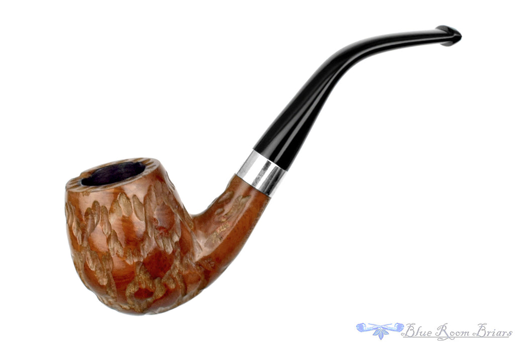 Imported Briar Bent Carved Billiard (6mm Filter) with Aluminum Estate Pipe