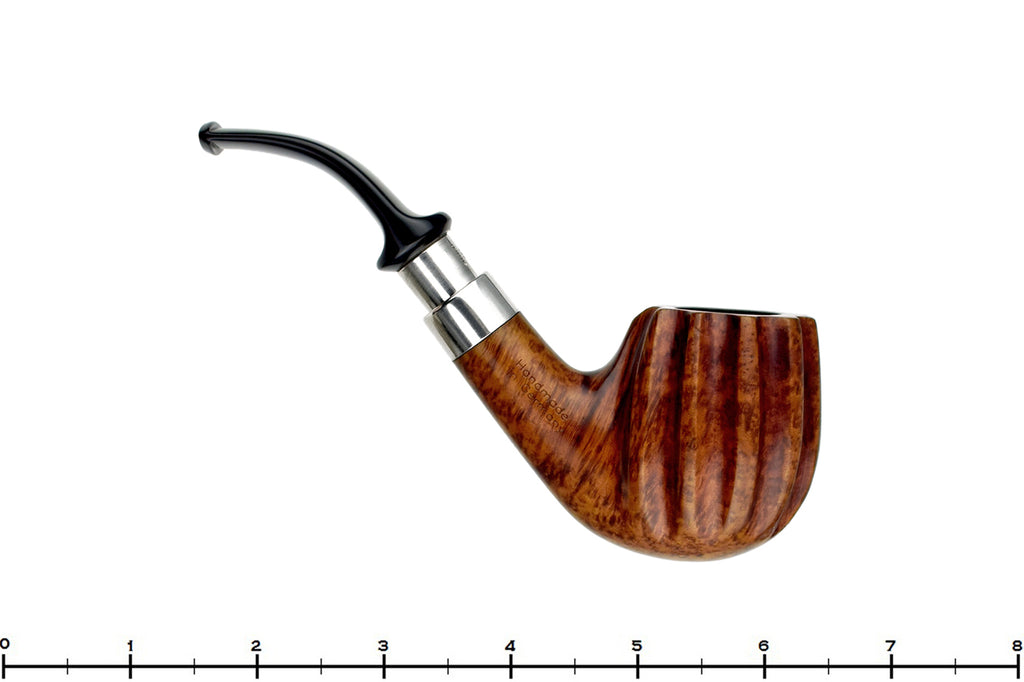Blue Room Briars is proud to present this Design Berlin Premier 458 1/2 Bent Fluted Egg with Silver Spigot Estate Pipe