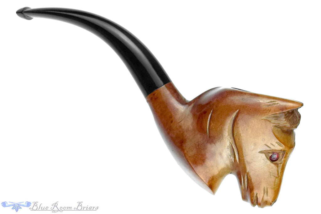 Blue Room Briars is proud to present this Italian Bent Horse Figural UNSMOKED Estate Pipe