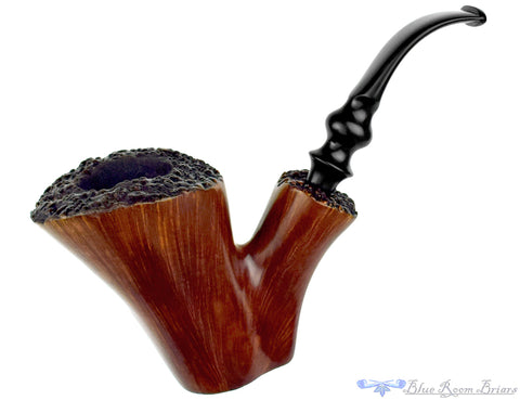 Dunhill Shell 0539 (1976 Make) Sandblast Long Oval Shank Billiard Sitter Estate Pipe