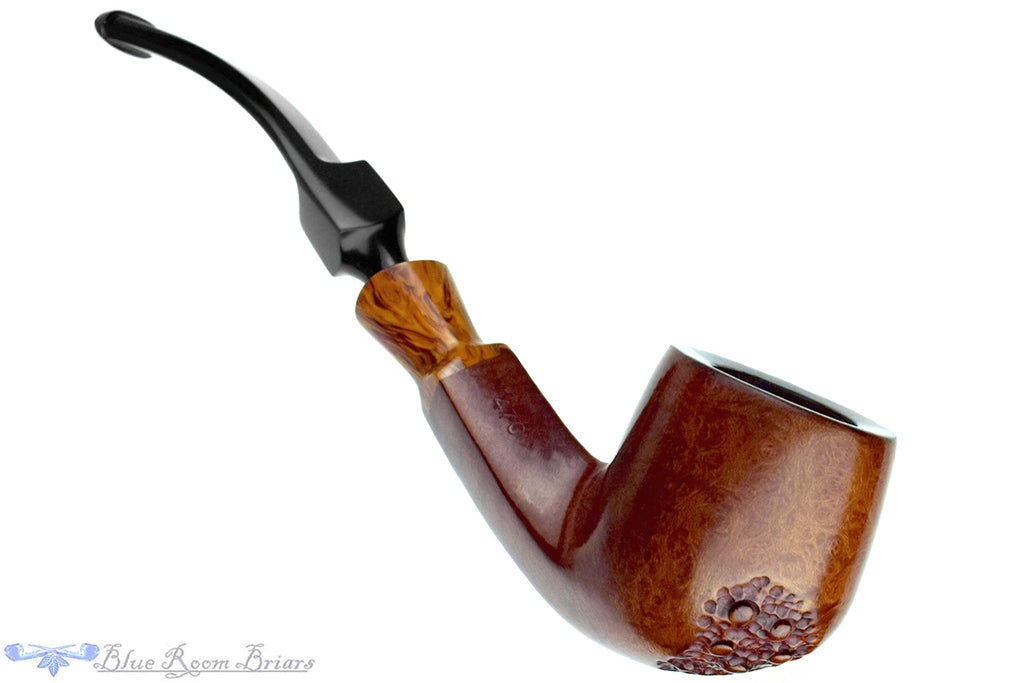 Blue Room Briar is proud to present this Jobey Unicorn 470 Spot Carved Bent Pot with Diamond Shank and Acrylic Estate Pipe with BRB Replacement Stem 