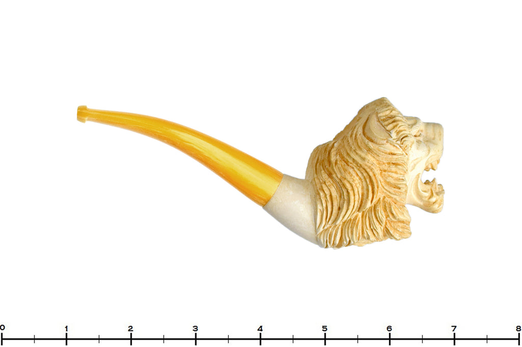 Blue Room Briars is proud to present this Meerschaum Bent Lion Figural UNSMOKED Estate Pipe
