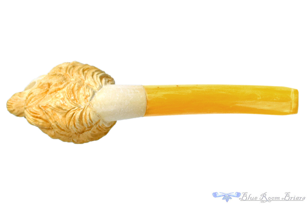 Blue Room Briars is proud to present this Meerschaum Bent Lion Figural UNSMOKED Estate Pipe