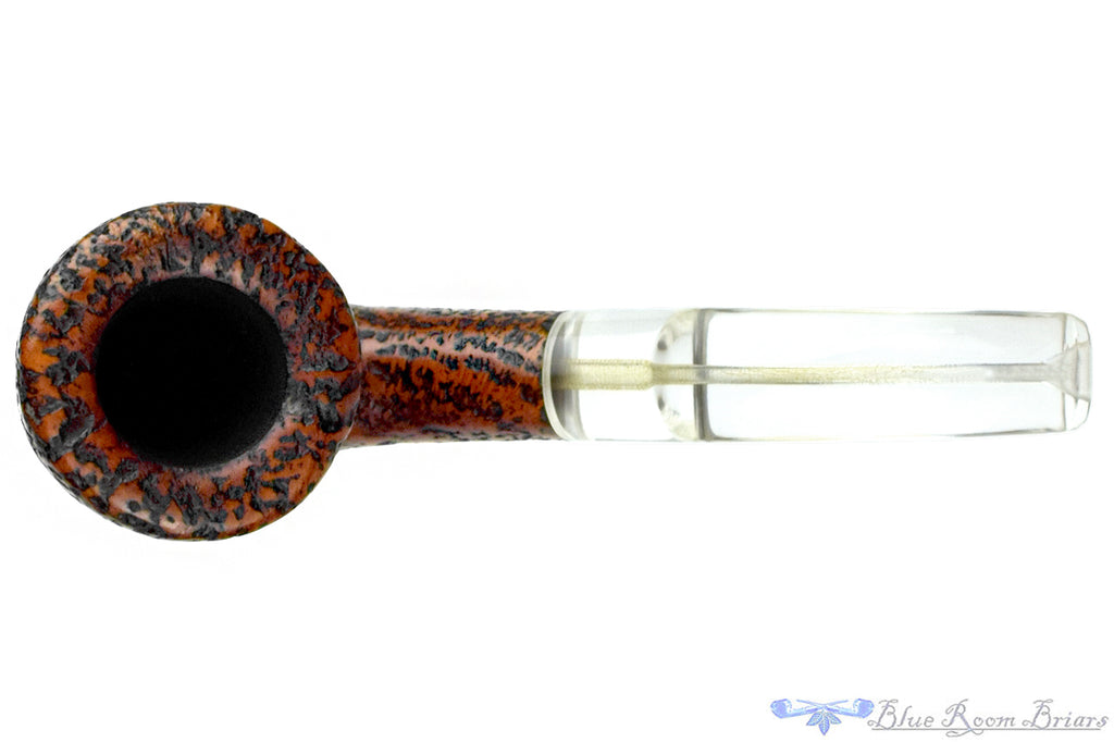 Italian Sherlock 740 1/2 Bent Sandblasted Dublin with Clear Stem Estate Pipe