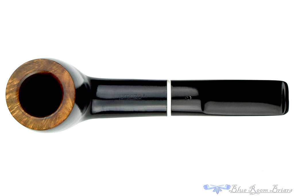 Blue Room Briars is proud to present this Lorenzo (Bianco / Nero) 8738 Billiard (9mm Filter) Sitter with Acrylic Estate Pipe