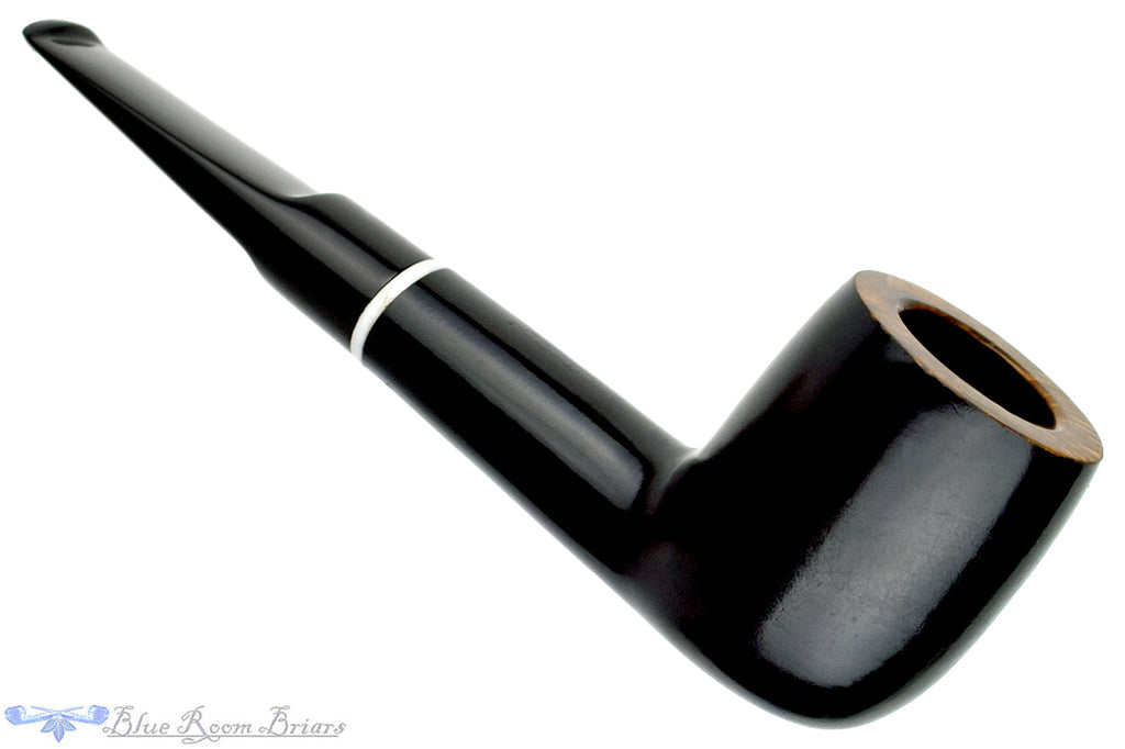 Blue Room Briars is proud to present this Lorenzo (Bianco / Nero) 8738 Billiard (9mm Filter) Sitter with Acrylic Estate Pipe