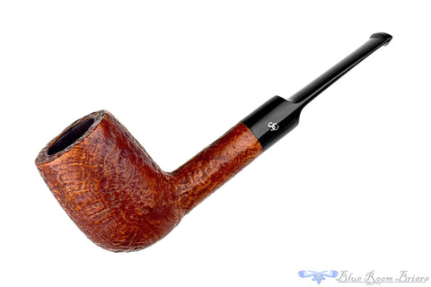 Bari Select Natural Old Briar 964 Chimney Stack Estate Pipe with Brass Repair Band