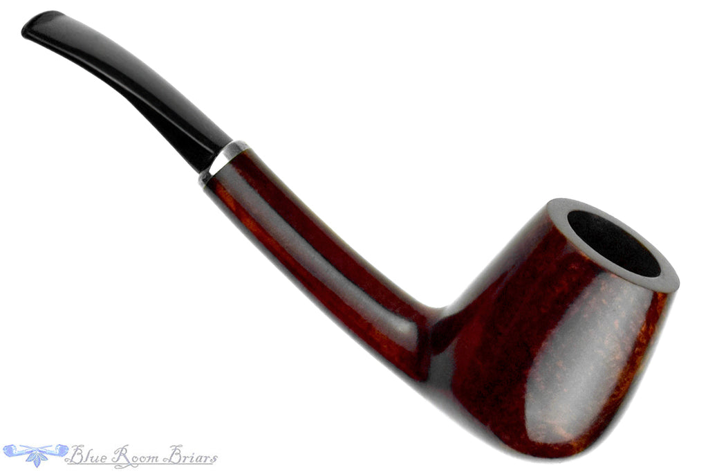Blue Room Briars is proud to present this Erik Nørding Handmade Bent Brandy with Oval Shank and Nickel Estate Pipe