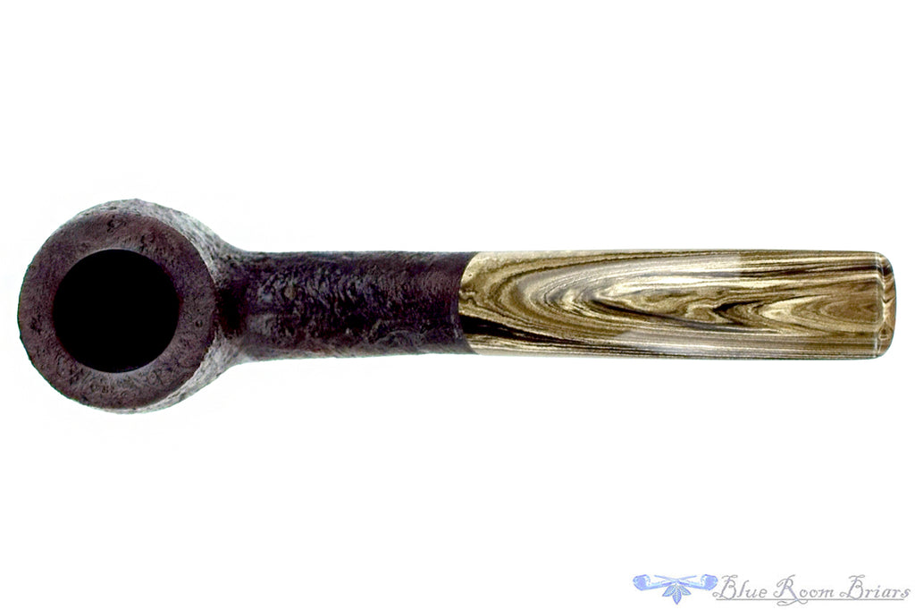 Blue Room Briars is proud to present this Scottie Piersel Over Bent Sandblast Billiard (2021 Make) with Brindle UNSMOKED Estate Pipe
