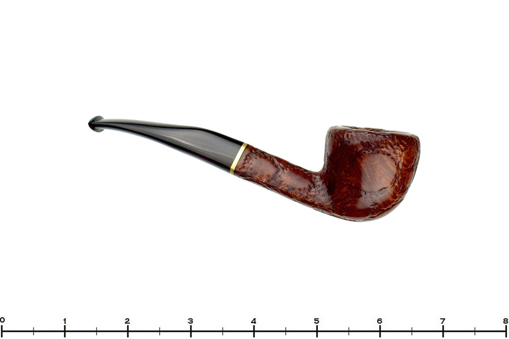 Blue Room Briars is proud to present this Savinelli Alligator 305 Bent Carved Scoop Dublin (6mm Filter) with Brass and Brindle UNSMOKED Estate Pipe