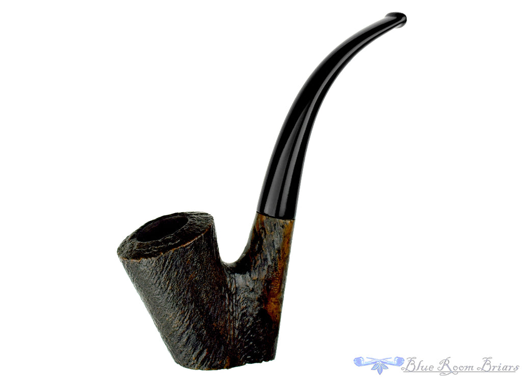 Blue Room Briars is proud to present this Bruyere Bent Rusticated Standing Cherrywood Estate Pipe