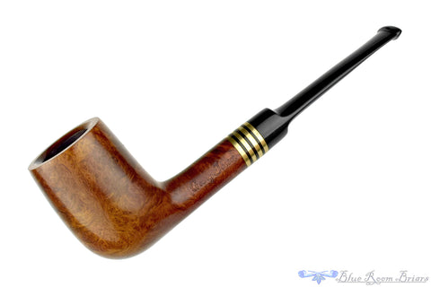 Bari Select Natural Old Briar 964 Chimney Stack Estate Pipe with Brass Repair Band