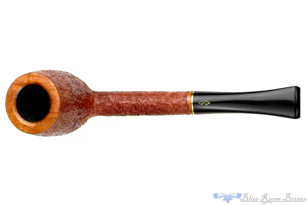 Blue Room Briars is proud to present this Savinelli RM 1995 Rusticated Billiard Sitter UNSMOKED with Brass Estate Pipe