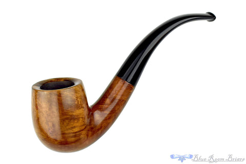 Imported Briar Bent Carved Billiard (6mm Filter) with Aluminum Estate Pipe