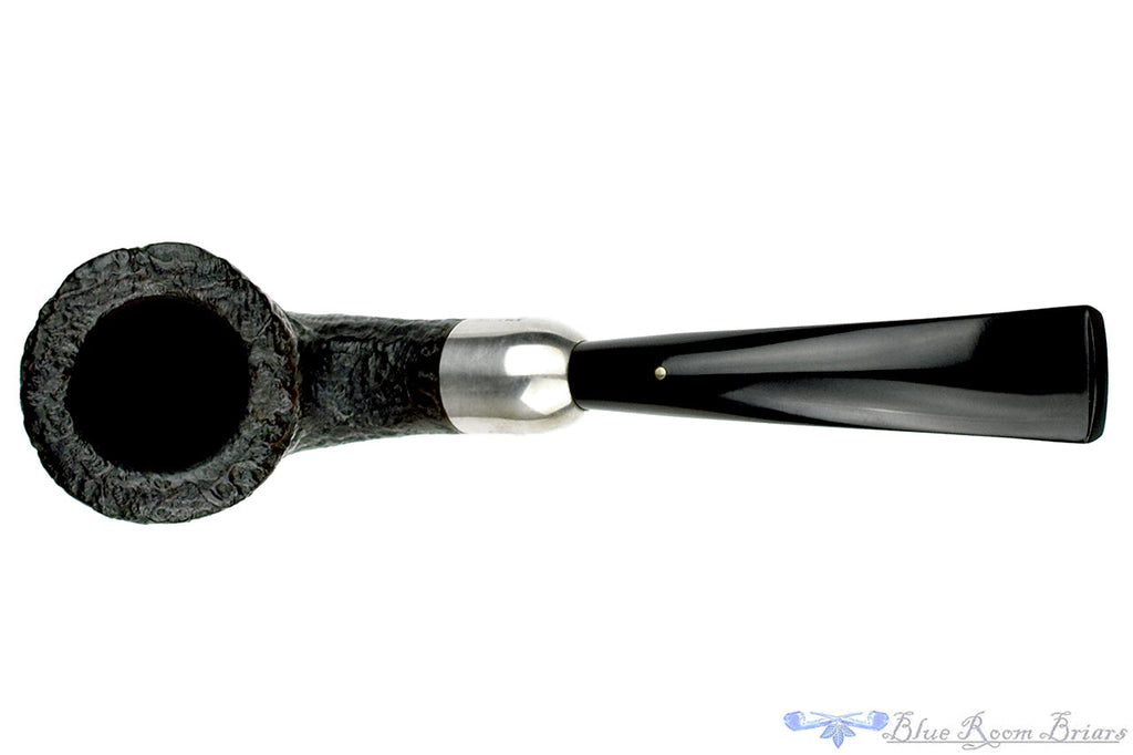 Blue Room Briars is proud to present this Savinelli Punto Oro 611 Bent Sandblast Dublin with Silver and Military Mount Estate Pipe