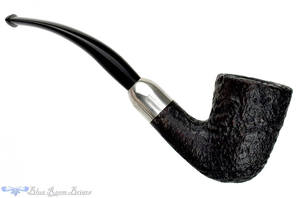 Blue Room Briars is proud to present this Savinelli Punto Oro 611 Bent Sandblast Dublin with Silver and Military Mount Estate Pipe