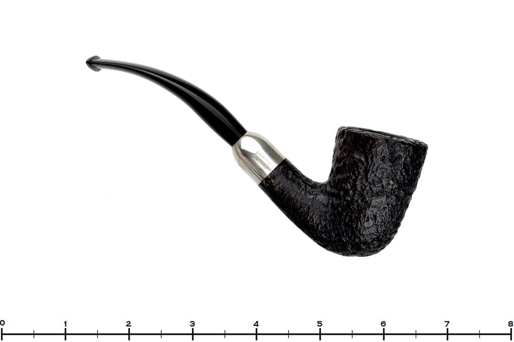 Blue Room Briars is proud to present this Savinelli Punto Oro 611 Bent Sandblast Dublin with Silver and Military Mount Estate Pipe