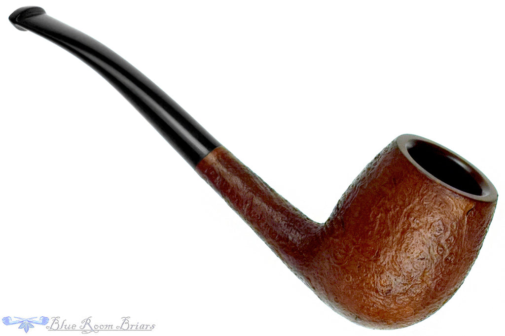 Blue Room Briar is proud to present this Bari Squash 7805 Bent Sandblast Oval Shank Billiard Estate Pipe
