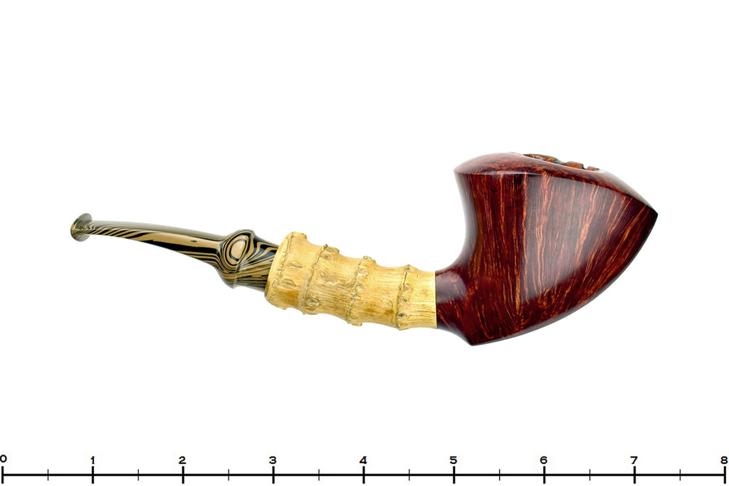 Blue Room Briars is proud to present this Nate King Pipe 773 Bent Racing Dublin with Bamboo and Plateau