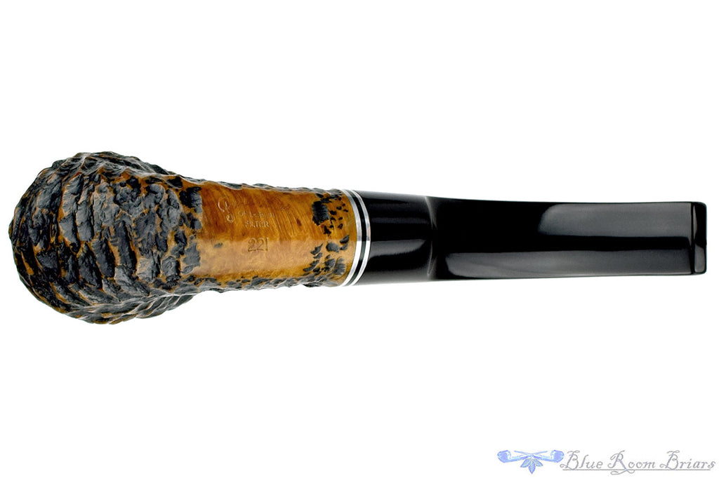 Blue Room Briars is proud to present this Peterson 221 Bent Billiard (9mm Filter) with Nickel Estate Pipe