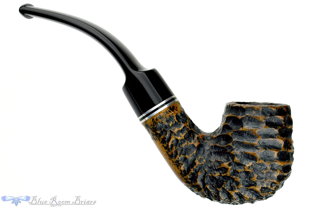 Blue Room Briars is proud to present this Peterson 221 Bent Billiard (9mm Filter) with Nickel Estate Pipe