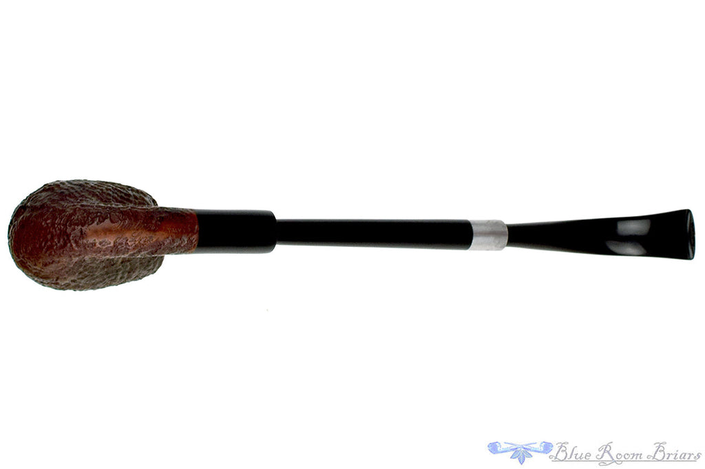 Blue Room Briars is proud to present this Partner de Luxe Bent Sandblast Billiard with Ebonite and Shank Extension Estate Pipe