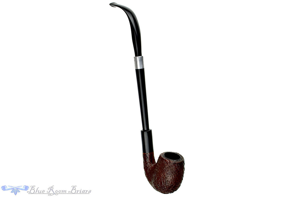 Blue Room Briars is proud to present this Partner de Luxe Bent Sandblast Billiard with Ebonite and Shank Extension Estate Pipe