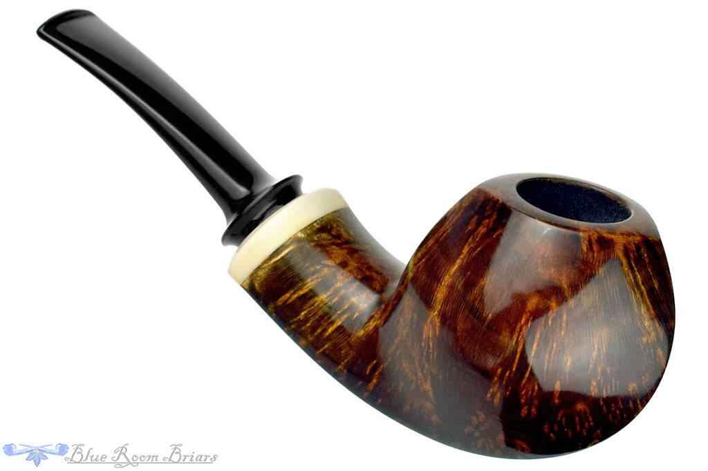 Blue Room Briars is proud to present this George Boyadjiev Pipe 323 Bent Blowfish with Super Tusk