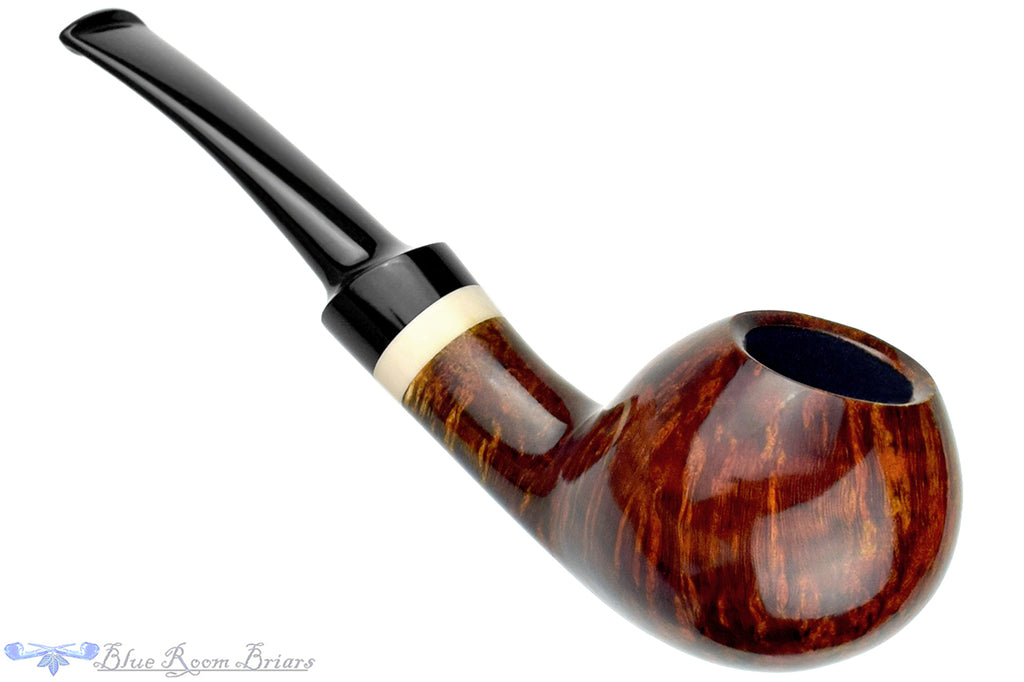 Blue Room Briars is proud to present this George Boyadjiev Pipe Grade A Bent Apple with Super Tusk