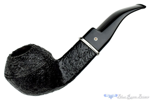 Stanwell Black White 404 1/4 Bent Black Blast Horn with Arylic and 2 Stems UNSMOKED Estate Pipe