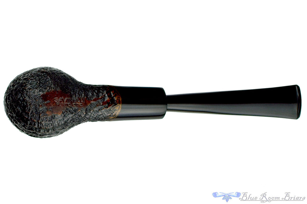 Savinelli Punto Oro Sandblast Billiard Sitter with Ebonite Ferrule Estate Pipe