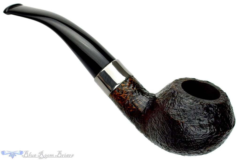 Blue Room Briars is proud to present this Hardcastle Hall Mark 567 Bent Sandblast Rhodesian with Nickel Estate Pipe