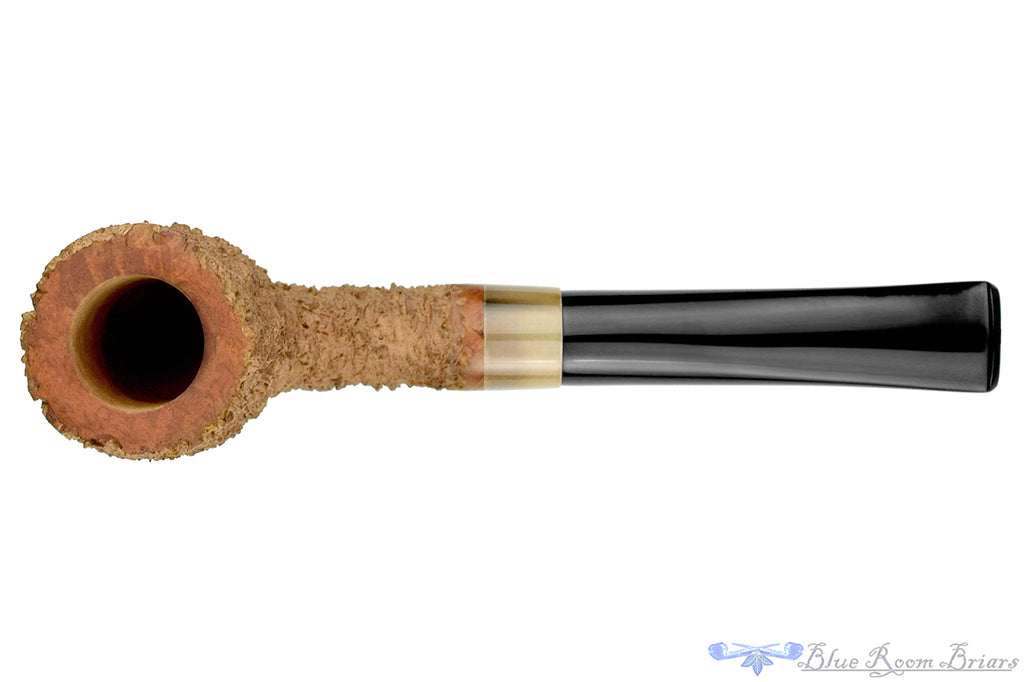 Blue Room Briars is proud to present this Bruno Nuttens Handmade Pipe Natural Rusticated Billiard with Horn