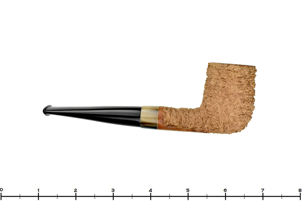 Blue Room Briars is proud to present this Bruno Nuttens Handmade Pipe Natural Rusticated Billiard with Horn