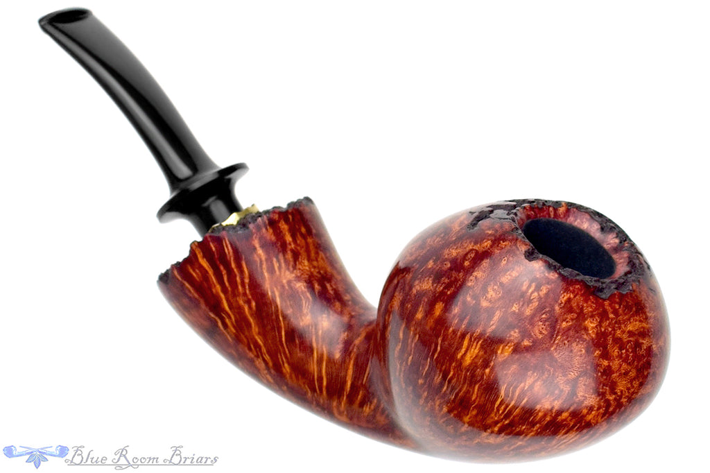 Blue Room Briars is proud to present this Dirk Heinemann Pipe High Contrast Bent Tomato with Plateaux and Brass