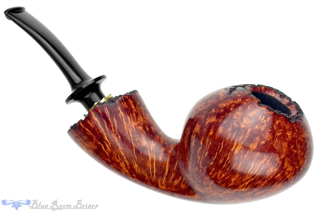 Blue Room Briars is proud to present this Dirk Heinemann Pipe High Contrast Bent Tomato with Plateaux and Brass