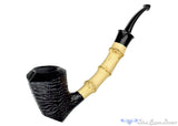 Blue Room Briars is proud to present this Dirk Heinemann Pipe Bent Ring Blast Tipsy Cherrywood Sitter with Bamboo