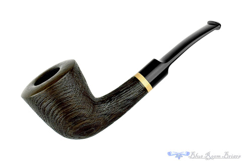 Nate King Pipe 870 Natural Crosscut Sandblast Smitty's Billiard with Jaguar Ebonite Stem