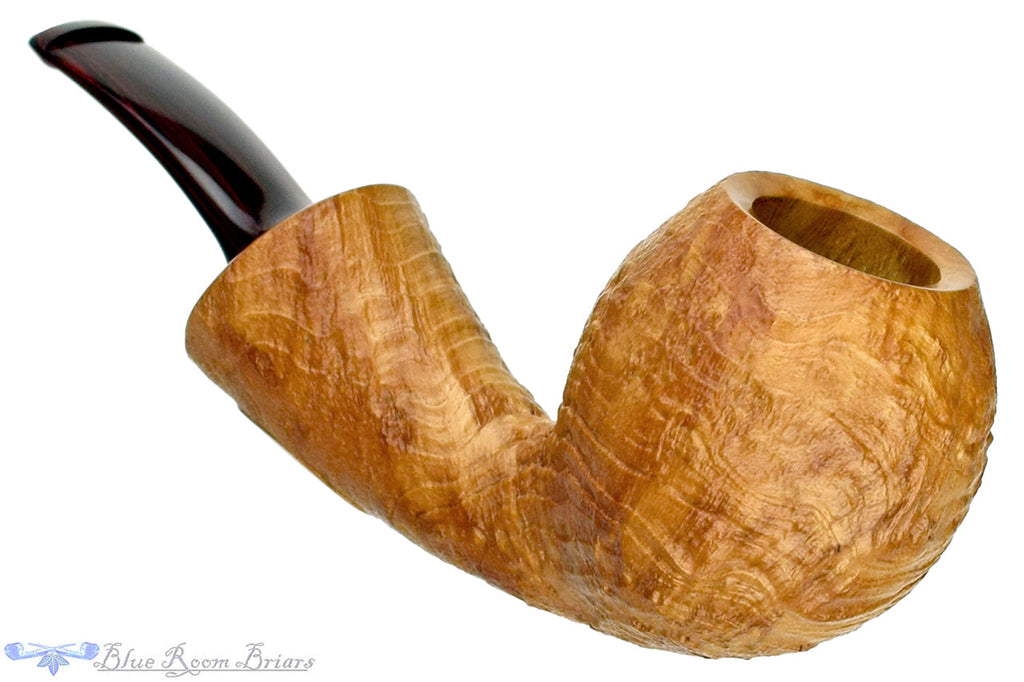 Blue Room Briars is proud to present this KenPipes 16148 Bent Tan Blast Tear Drop with Brindle UNSMOKED Estate Pipe