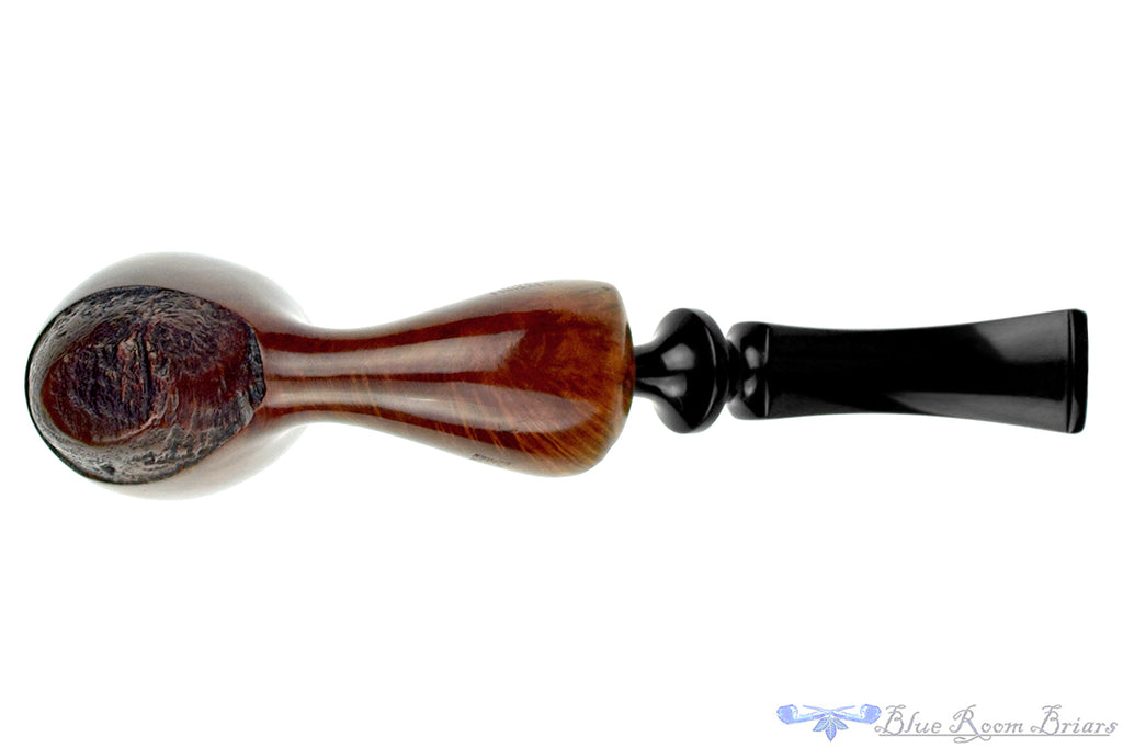 Blue Room Briars is proud to present this Viggo Nielsen Hand-Finished Bent Partial Blast Freehand with Plateaux Estate Pipe with Replacement Stem