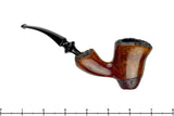 Blue Room Briars is proud to present this Viggo Nielsen Hand-Finished Bent Partial Blast Freehand with Plateaux Estate Pipe with Replacement Stem