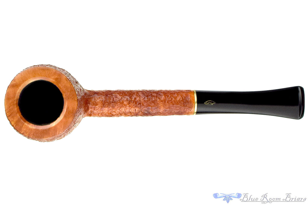 Savinelli RM (1995 Make) Rusticated Billiard Sitter with Brass UNSMOKED Estate Pipe