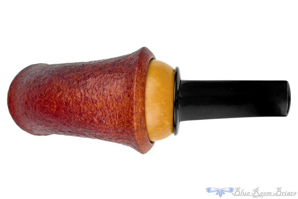 Blue Room Briars is proud to present this Marek Cikl Pipe Sandblast Reverse Calabash with Boxwood