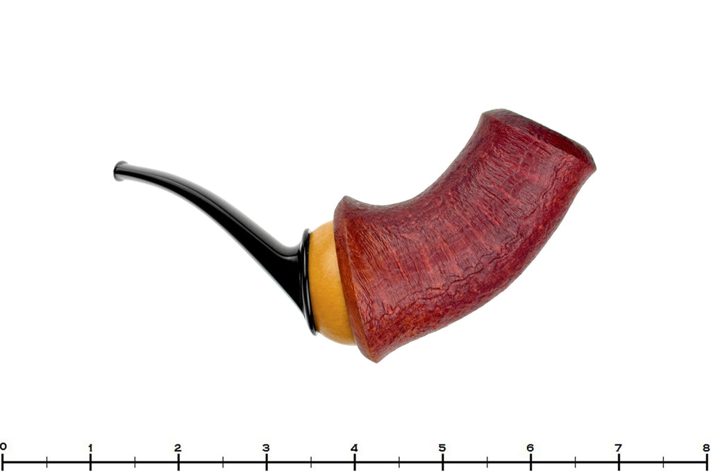 Blue Room Briars is proud to present this Marek Cikl Pipe Sandblast Reverse Calabash with Boxwood