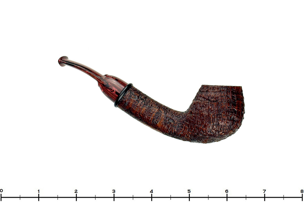 Blue Room Briars is proud to present this Bill Shalosky Pipe 657 Bent Sandblast Teapot with African Blackwood and Brindle