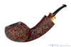 Blue Room Briars is proud to present this Bill Shalosky Pipe 655 Bent Sandblast Tomato with Cocobolo